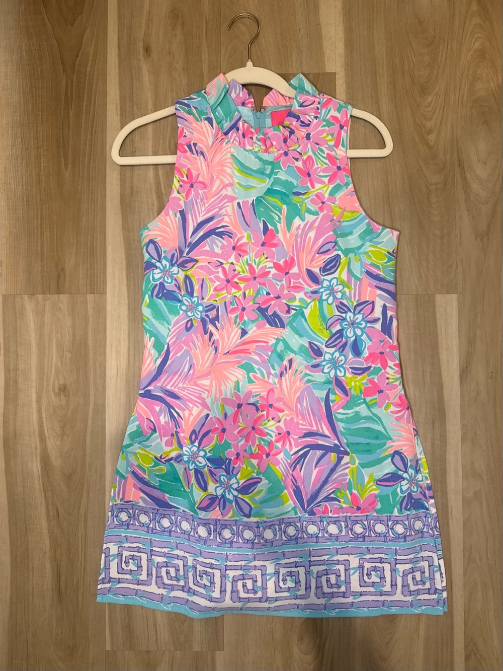 Lilly Pulitzer Floral Sleeveless Shift Dress in Pink, Aqua & Purple